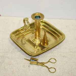 Brass Chamberstick, Snuffer & Wick Trimmer