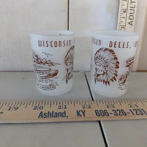 Vintage Hazel Atlas Wisconsin Souvenir Shot Glasses