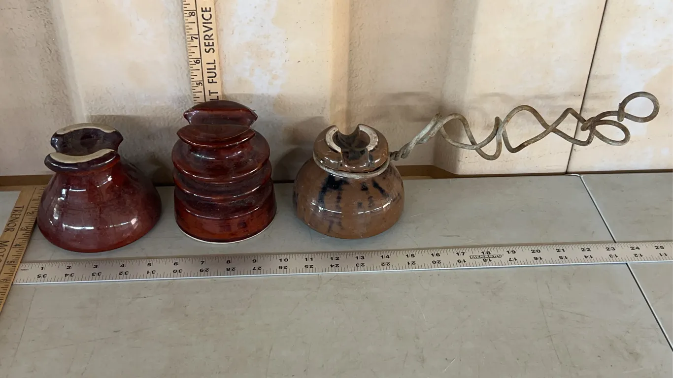 3 Vintage Porcelain Insulators