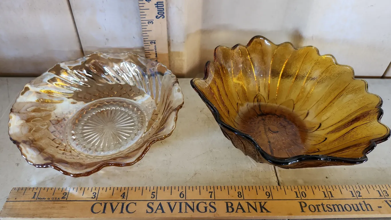 Vintage Indiana Glass Nappy Lily & Anchor Hocking Swirl Marigold Carnival Glass Bowls