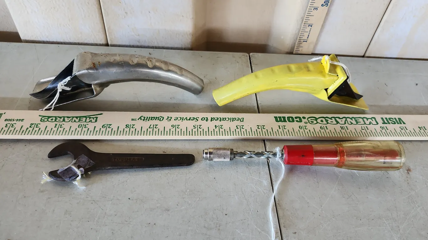 2 Vintage Oil Can Spouts, Sharples Wrench, Etc.