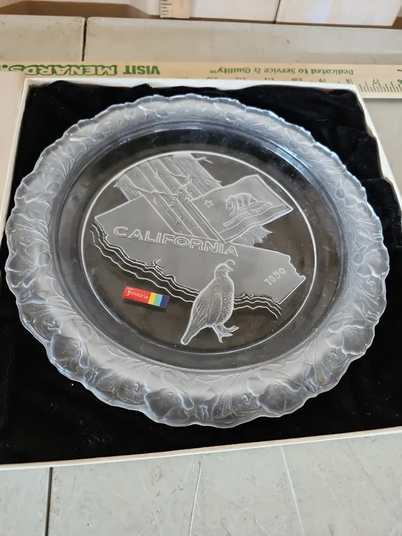 Vintage Fostoria Our American State California Plate W/Box
