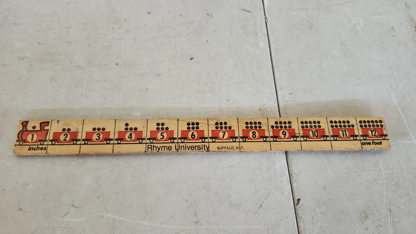 Vintage Rhyme University Buffalo, NY Wooden Ruler