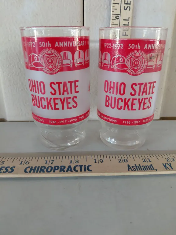 1922-1972 Ohio State Buckeyes 50th Anniversary Glasses