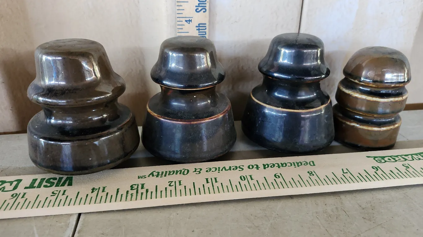 4 Vintage Porcelain Insulators