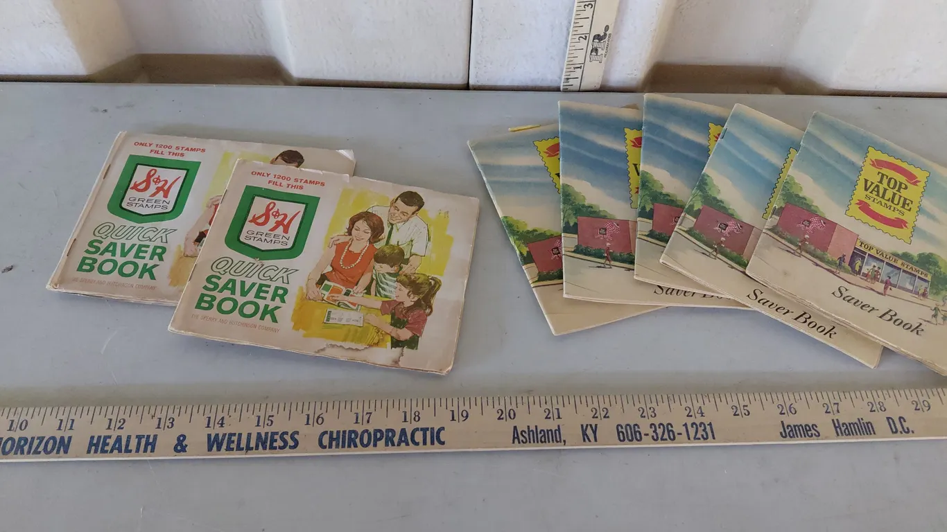 7 Green Stamp Quick Saver Books & Top Value Stamp Books