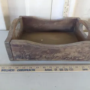 Wood Merry Christmas Box W/Handles 13.5''X10''4.75''