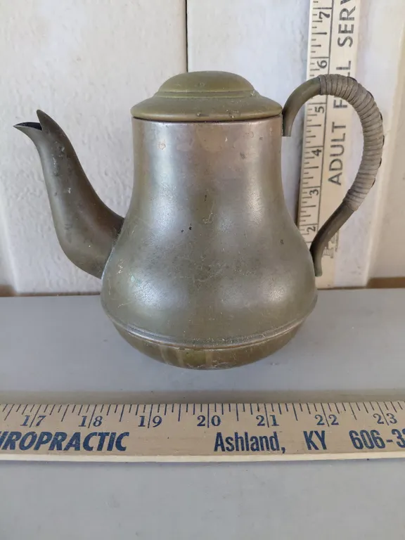 Small Vintage Metal Coffee Pot 7''X5''X5.5''