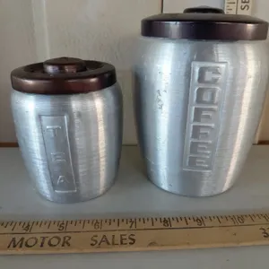 Vintage Aluminum Coffee & Tea Canisters