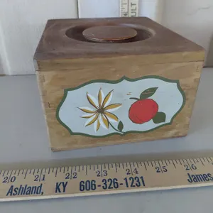 Woodpecker Products Canister Box W/Lid & Plastic Liner 6.75''X5.75''X3.75'' One Side Wood Is Split