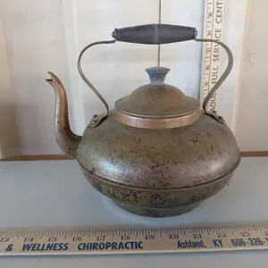 Douro Tin Copper Tea Pot 9.5''X8''X8''