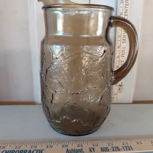Anchor Hocking Sherwood Brown Glass Pitcher 8''X10''