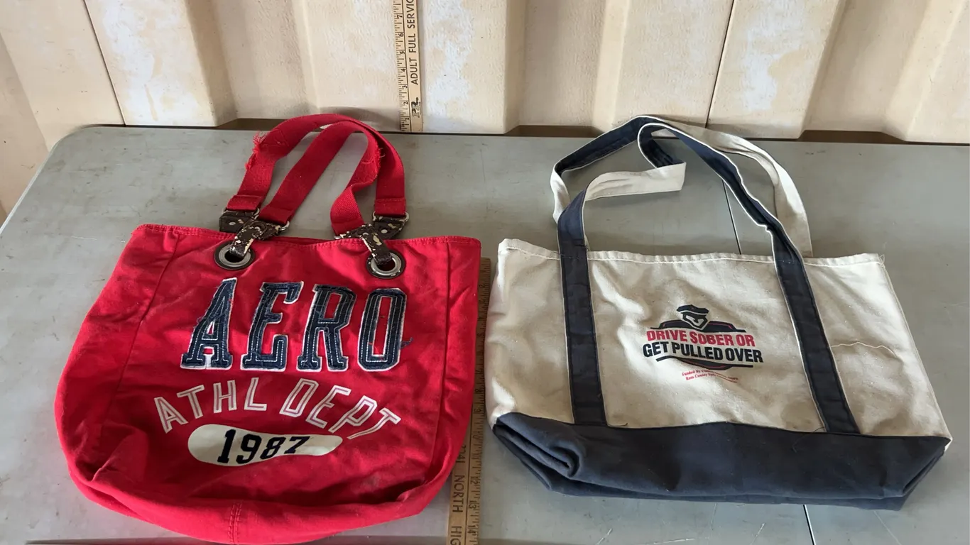 2 Tote Bags-Aeropostal & Drive Sober Or Get Pulled Over