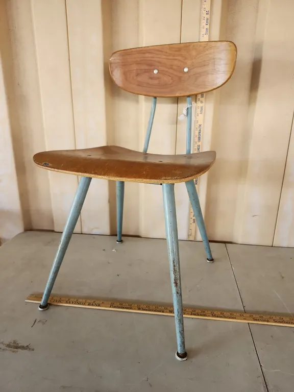 Vintage School Chair Wood/Metal