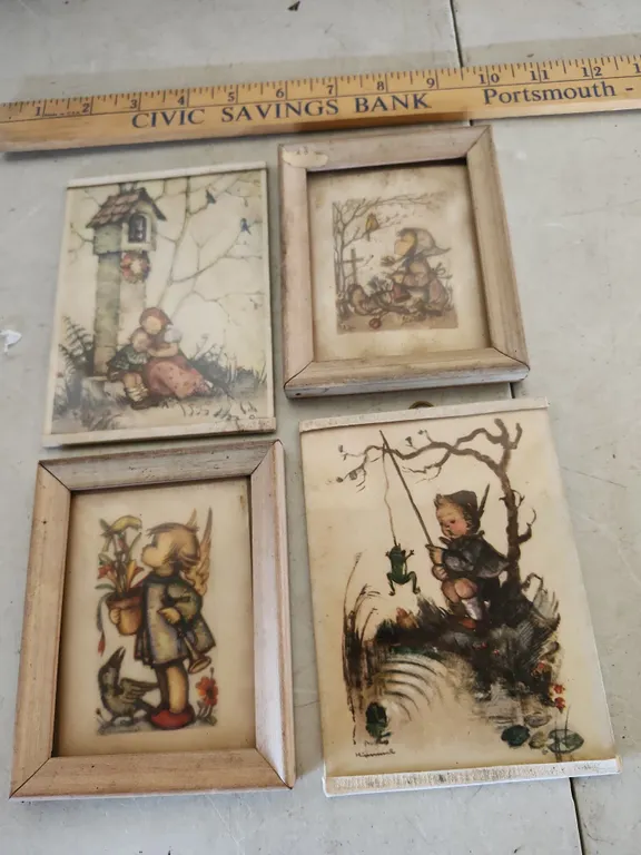 4 Vintage Hummel Style Wall Prints