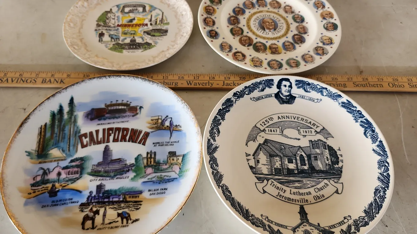 Vintage Collector Plates-Trinity Lutheran Church Jeromesville, Ohio, Presidents Of United States, Mi
