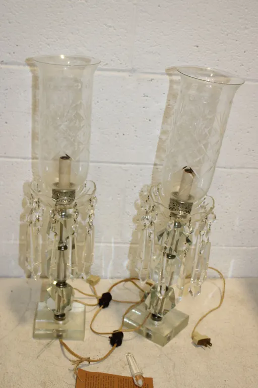Etched Glass & Crystal Lamps