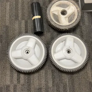 Three Husqvarna Lawn Mower Wheels With Axle Tube and Bearings Included, Mixed Condition