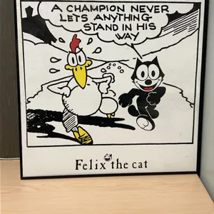 Felix the Cat Framed Comic Art Print, "A Champion Never Lets Anything Stand in His Way