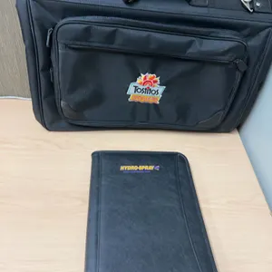 Tostitos Fiesta Bowl Branded Briefcase and Hydro-Spray Leeds Leather Portfolio Set, Black, with Zipp