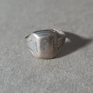 Balfour Sterling Silver Signet (Unverified) Ring Marked "101", Size N, Monogrammed "RD" Inside Band,