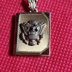 Gold-Filled Locket Pendant (Unverified) with Great Seal of the United States and Ornate Bail, VM 1/2