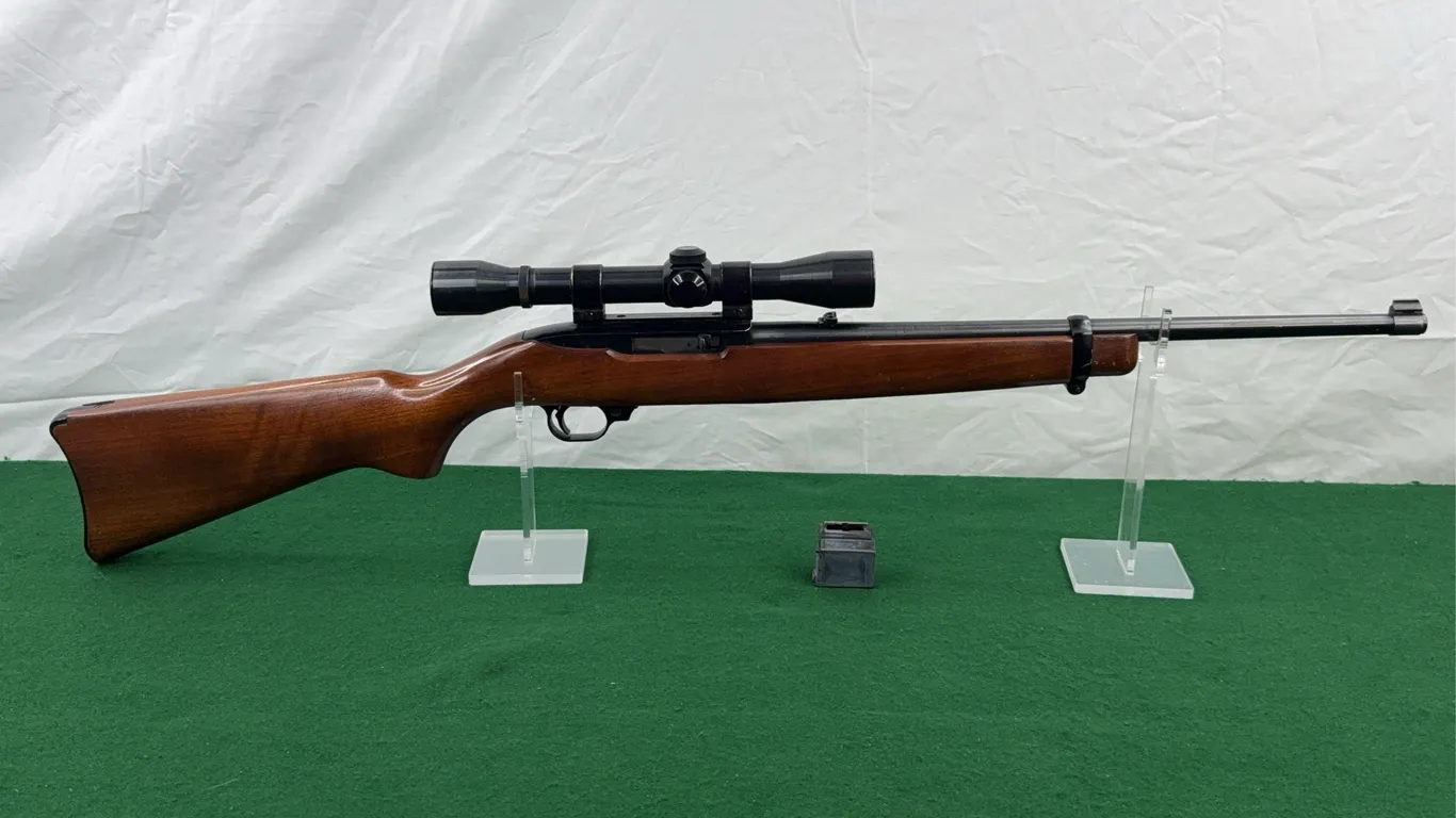 Ruger Model 10/22 .22 LR Semi-Auto Carbine, Serial #118-39472, 18 1/2” Barrel, Extra Clip, Weaver Marksman M1”-4x Scope