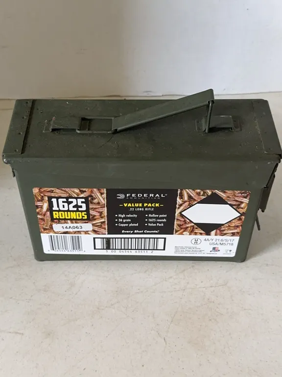 Federal Ammunition 22 LR Value Pack 1625 Rounds Ammo Can