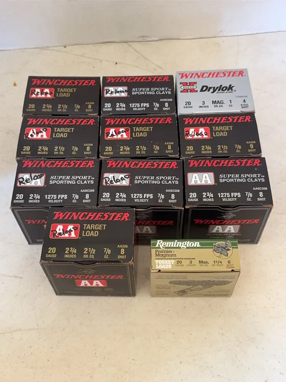Assorted 20 Gauge Shotgun Shell Boxes Winchester Remington