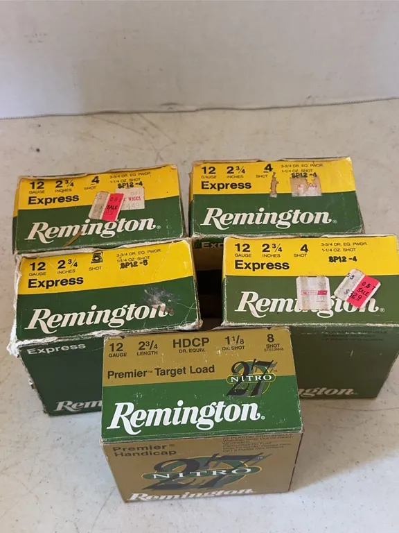 Remington Express and Premier Nitro 27 12 Gauge Shotgun Shell Boxes