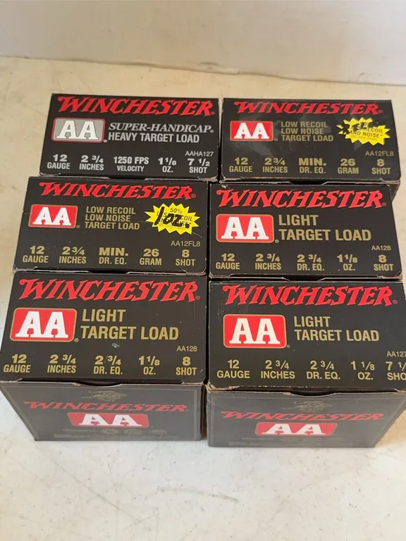 Assorted Winchester AA 12 Gauge Target Load Shotgun Shell Boxes