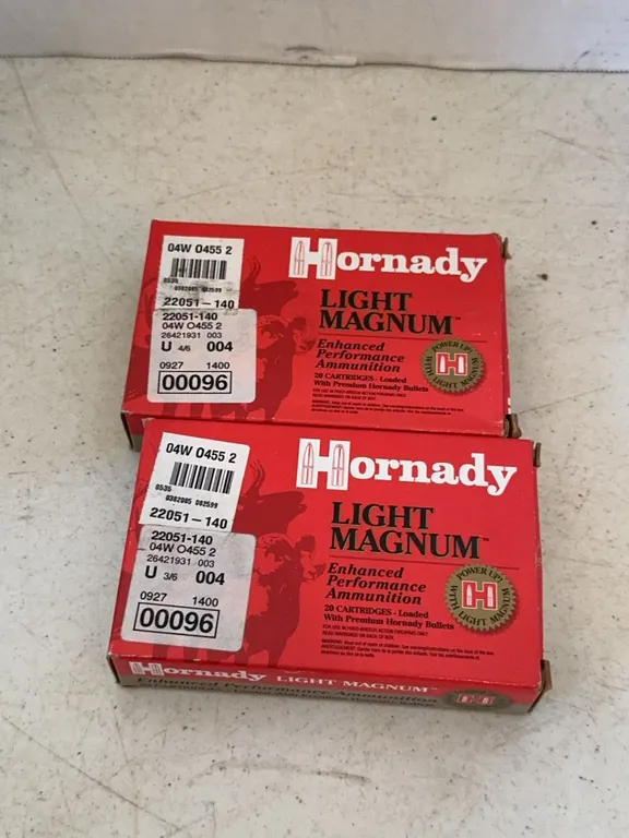 Hornady Light Magnum 257 Roberts Ammunition Boxes and Cartridges