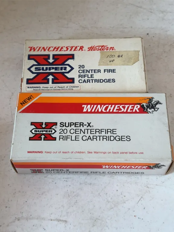 Winchester Super-X 257 Roberts Rifle Cartridge Ammo Boxes Lot