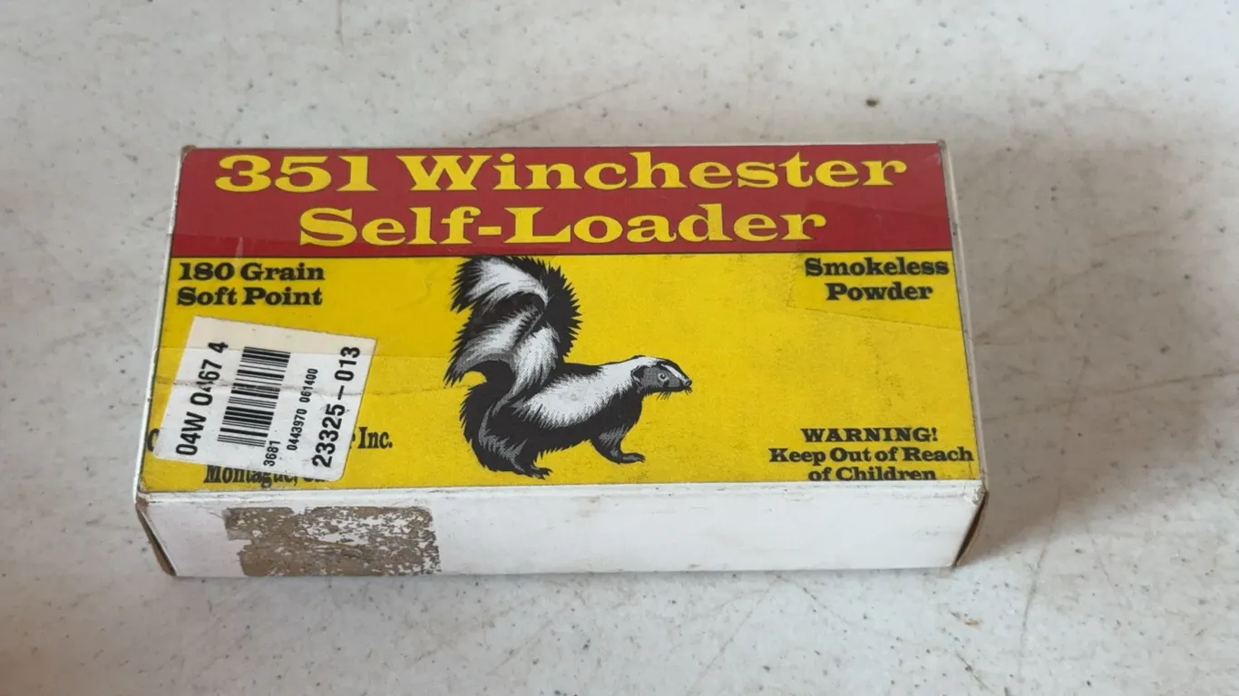 Box of 351 Winchester Self-Loader Ammunition Rounds 180 Grain