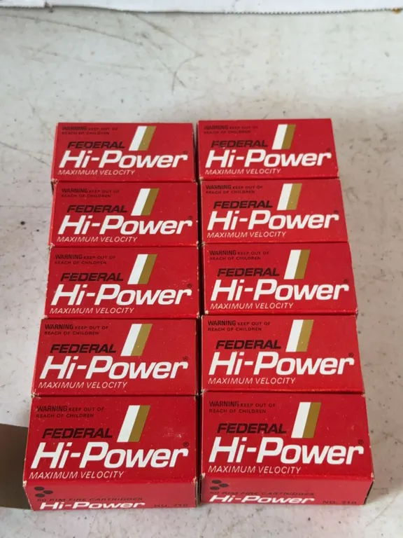 Federal Hi-Power 22 Long Rifle Maximum Velocity Cartridges Brick Box