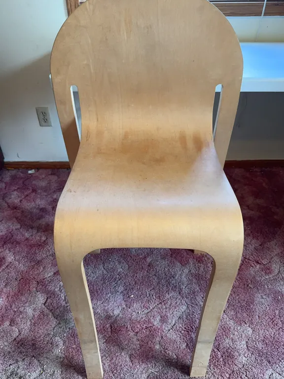 Peter Danko Bent Plywood Bodyform Chair Postmodern Design