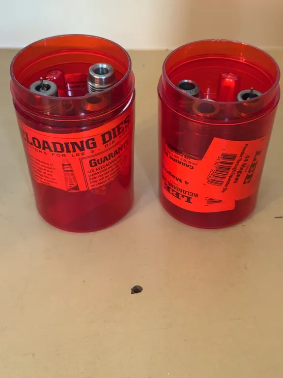 Lee 44 Magnum Carbide Reloading Dies Sets Red Containers Shell Holder