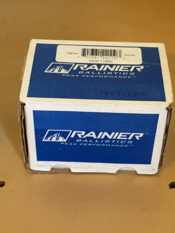 Rainier Ballistics 9mm 115 Grain RN Bullets Box of 500