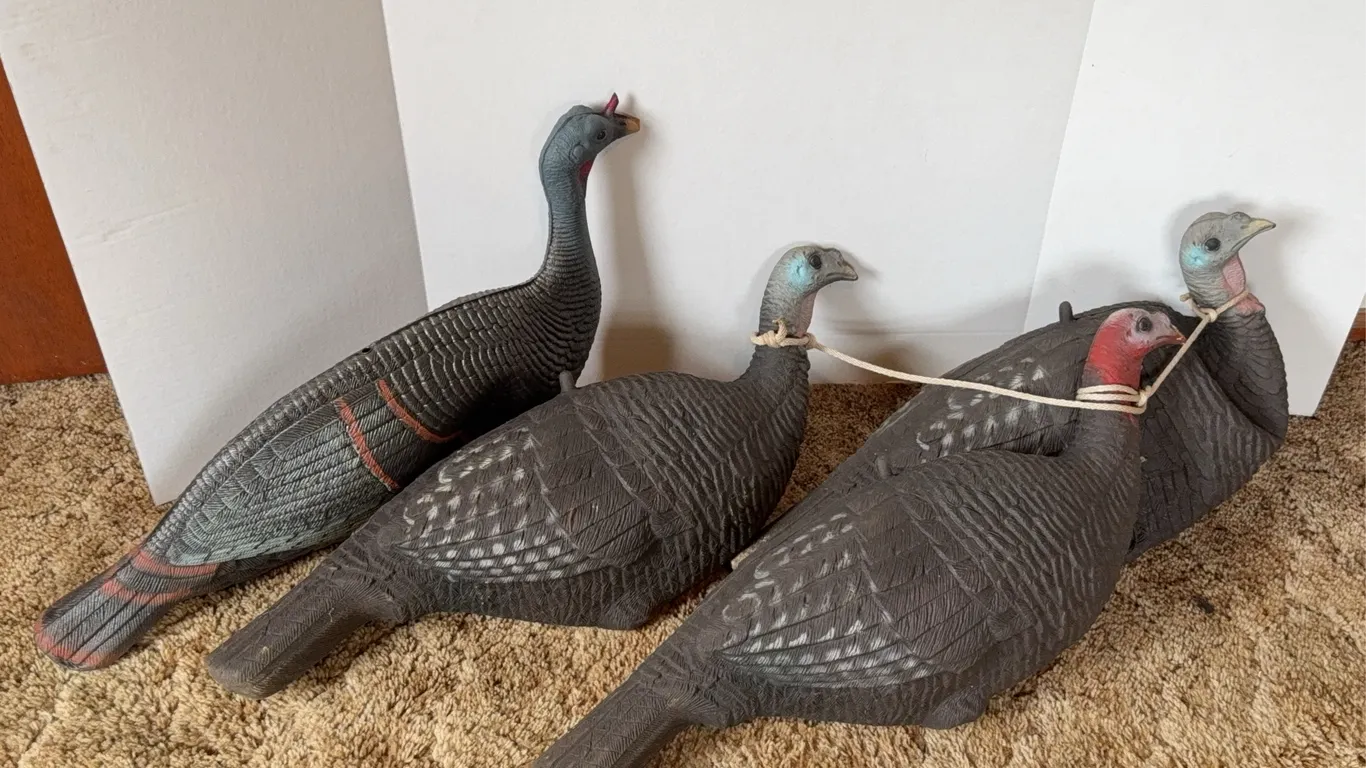 Assorted Molded Plastic Turkey Hunting Decoys Lot of Four