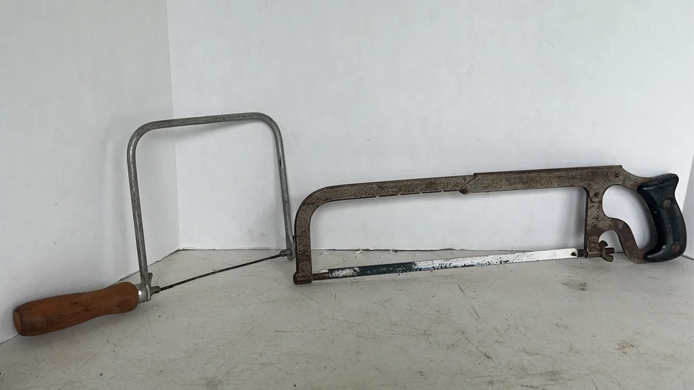 Millers Falls Co No 48 Hacksaw and Wooden Coping Saw Hand Tools
