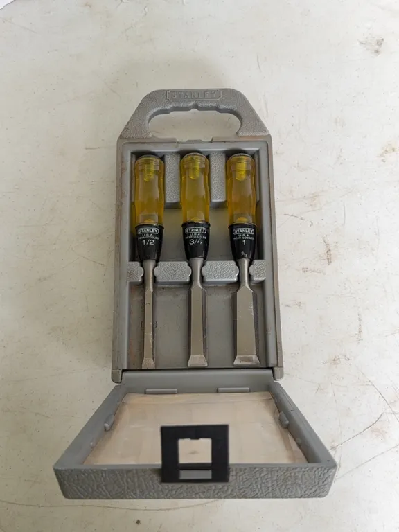 Stanley USA Woodworking Chisel Set Three Piece With Case