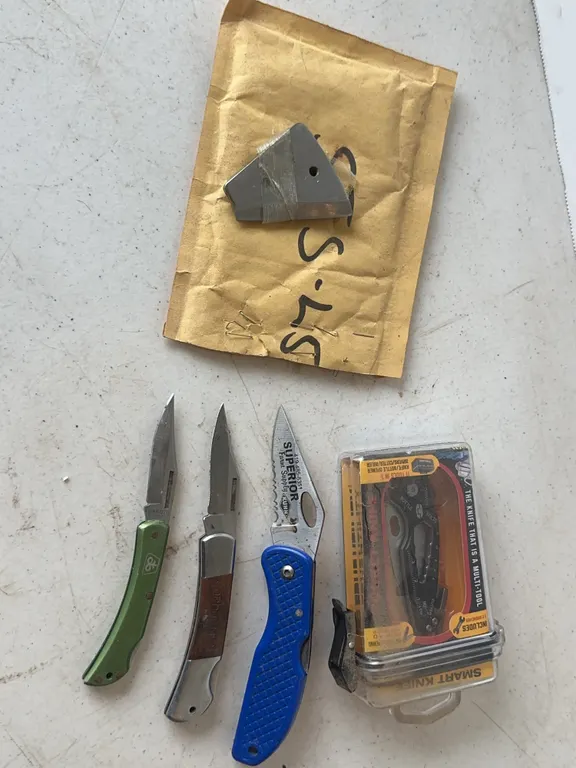 Collection of Folding Pocket Knives Multi Tool and Replacement Blades