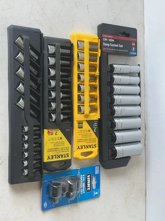 Stanley Hex Bit Socket Sets Crimson Sockets and Hart Impact Adapters Lot