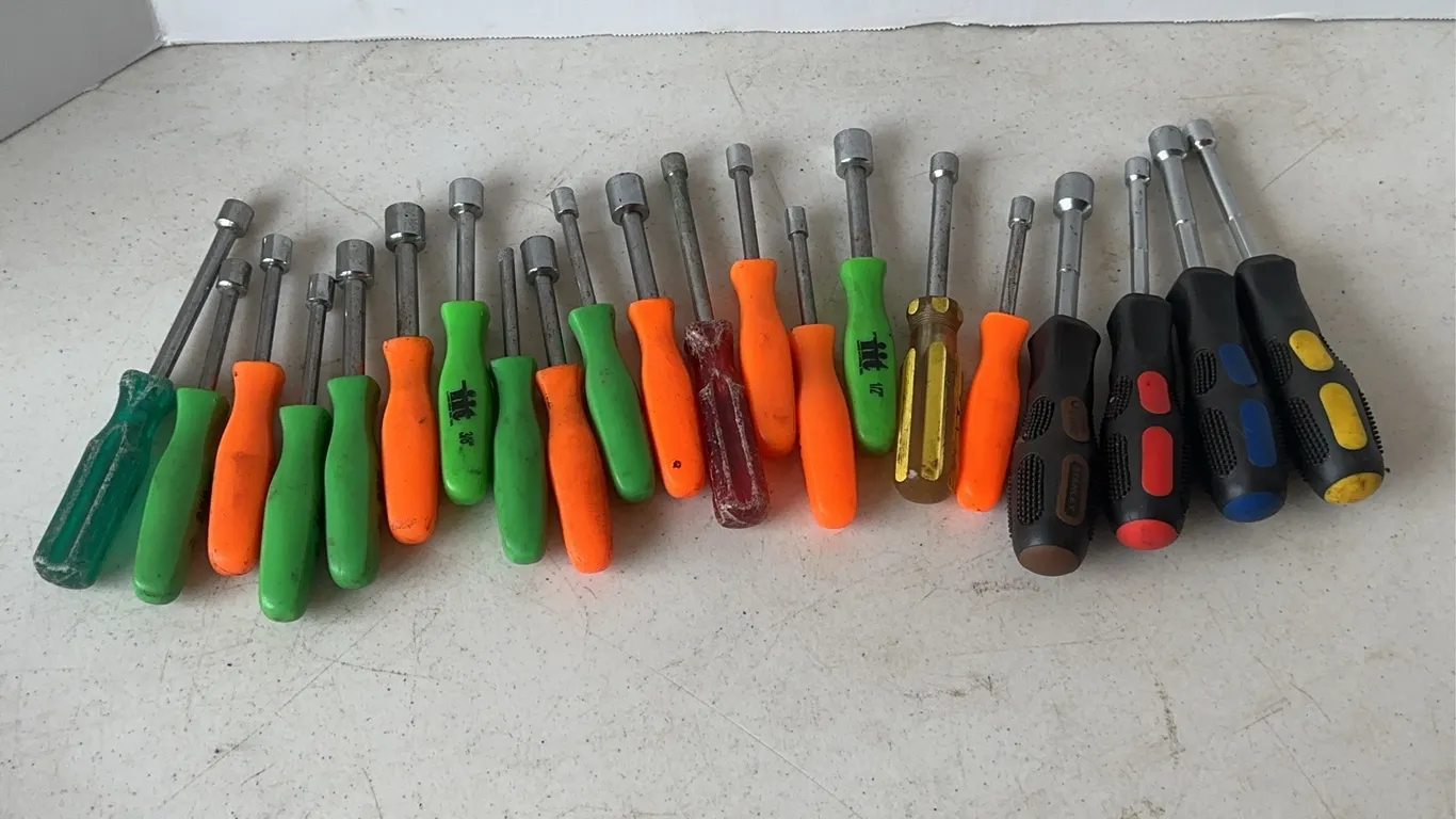 Assorted Nut Driver Tool Set Featuring Stanley And IIT