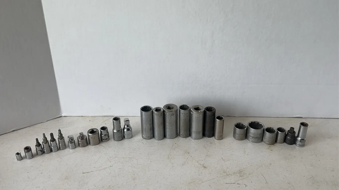 Assorted Master Mechanic Chrome Sockets Bits Extensions And Adapters