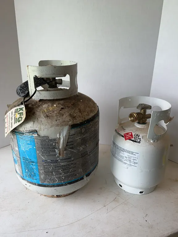 Pair of LP Gas Propane Tanks Including BernzOmatic Cylinder