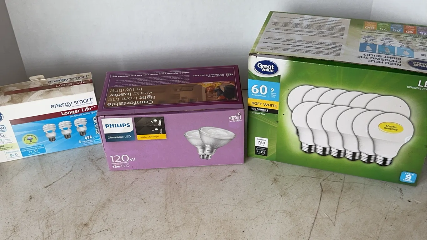 Assorted Home Light Bulbs Great Value GE Philips