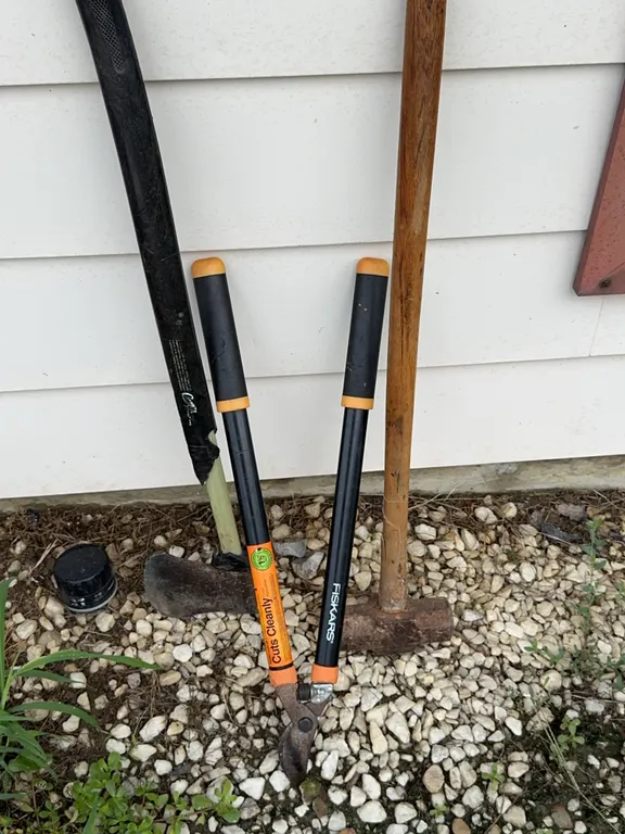 Assorted Outdoor Yard Tools Fiskars Bypass Loppers Sledgehammer Axe