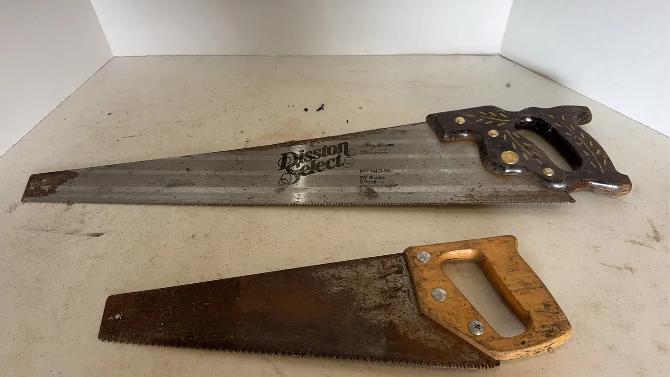 Henry Disston Select D-95 26 Inch Crosscut Saw and Hand Saw Lot