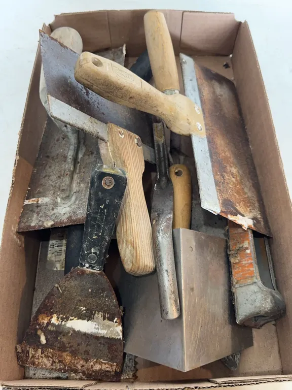 Assorted Masonry Trowels Drywall Taping Knives Scrapers Lot